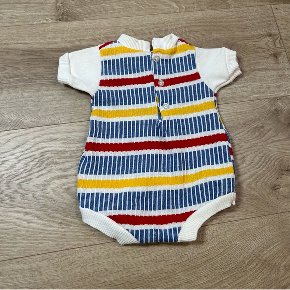 Vintage striped baby bear onesie bubble bear 0-3 months - Picture 2 of 2